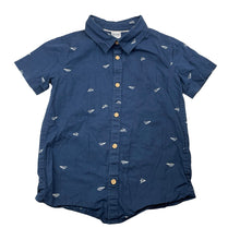 Load image into Gallery viewer, Boys Anko, navy cotton short sleeve shirt, EUC, size 5,  