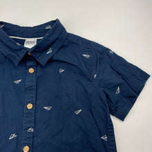 Load image into Gallery viewer, Boys Anko, navy cotton short sleeve shirt, EUC, size 5,  