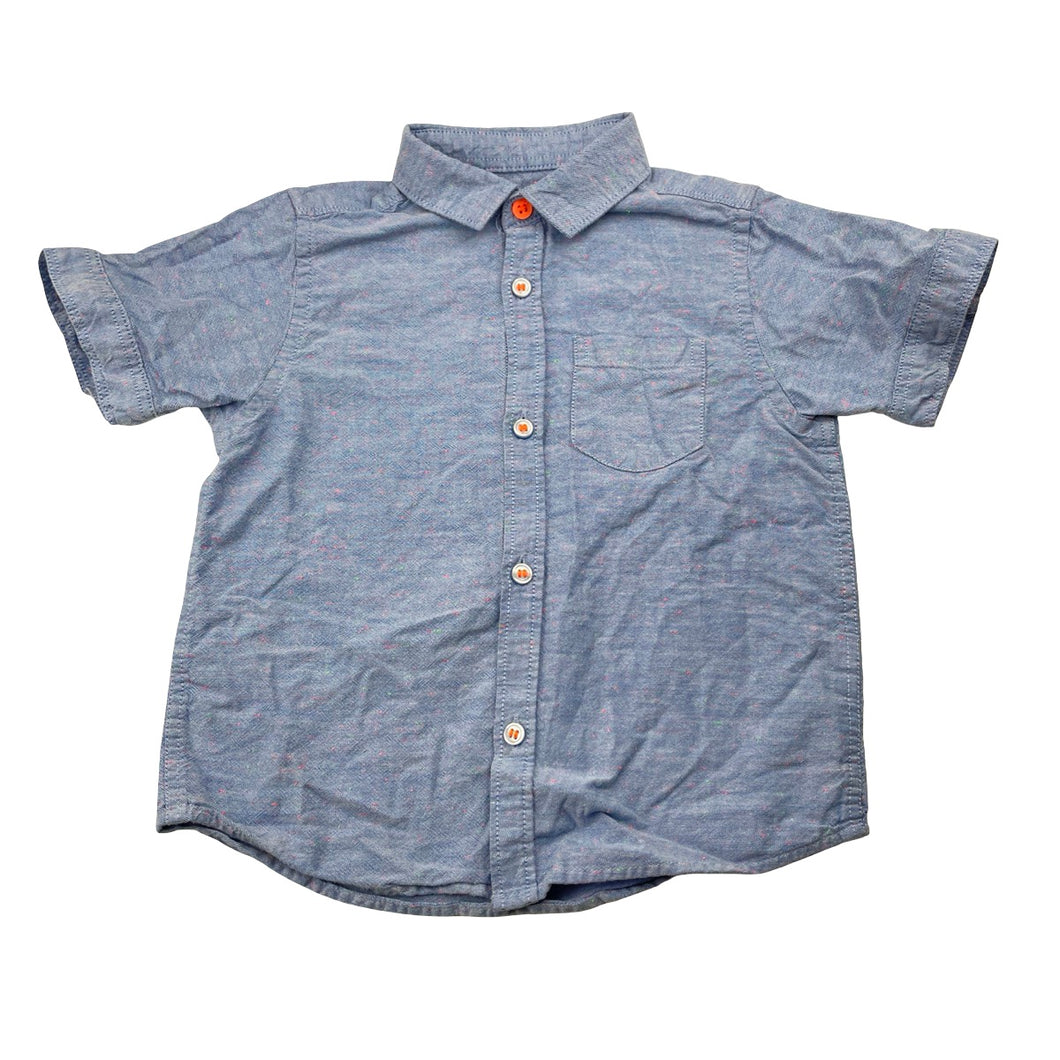 Boys Mothercare, short sleeve shirt, no size, armpit-armpit: 31cm, EUC, size 3-4,  