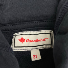 Load image into Gallery viewer, Unisex Canadiana, navy fleece-lined zip hoodie sweater, EUC, size 3,  