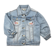 Load image into Gallery viewer, Girls Breakers, embroidered stretch denim jacket, GUC, size 4,  