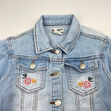Load image into Gallery viewer, Girls Breakers, embroidered stretch denim jacket, GUC, size 4,  
