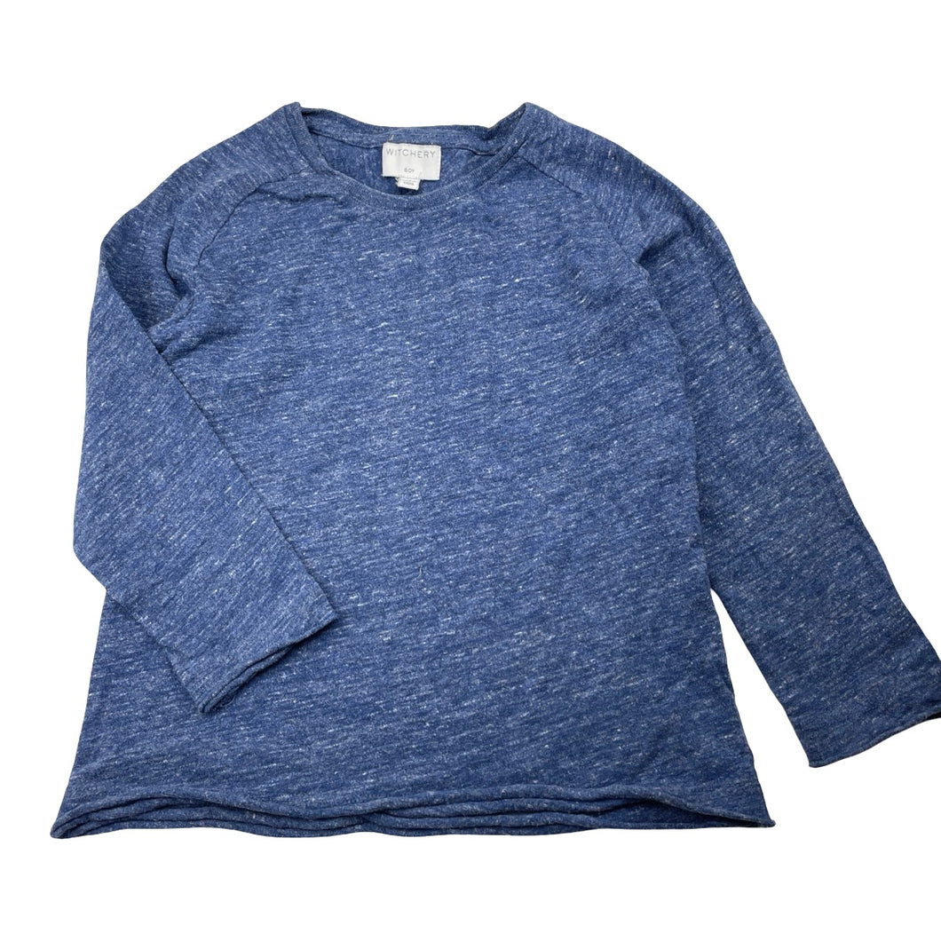 Boys WITCHERY, blue marle cotton long sleeve top, GUC, size 4,  