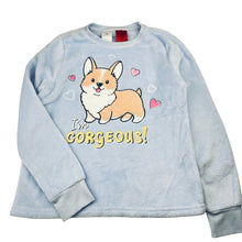 Load image into Gallery viewer, Girls Mango, soft fleece winter pyjama top, dog, EUC, size 12,  