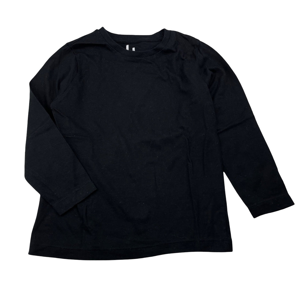 Unisex Brilliant Basics, black cotton long sleeve top, EUC, size 4,  