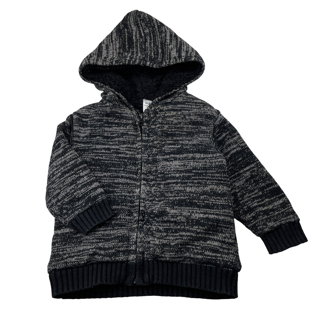Boys Anko, thick fleece-lined zip hoodie sweater, FUC, size 2,  