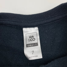 Load image into Gallery viewer, Girls Kids &amp; Co, fleece-lined sweater dress, swans, GUC, size 7, L: 62cm