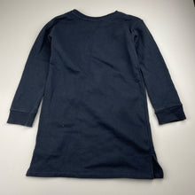 Load image into Gallery viewer, Girls Kids &amp; Co, fleece-lined sweater dress, swans, GUC, size 7, L: 62cm