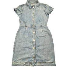 Load image into Gallery viewer, Girls DECJUBA KIDS, blue denim shirt dress, poppers, GUC, size 10, L: 70cm