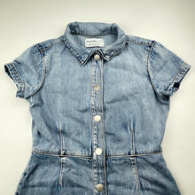 Load image into Gallery viewer, Girls DECJUBA KIDS, blue denim shirt dress, poppers, GUC, size 10, L: 70cm