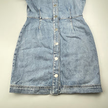 Load image into Gallery viewer, Girls DECJUBA KIDS, blue denim shirt dress, poppers, GUC, size 10, L: 70cm