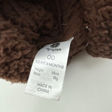 Load image into Gallery viewer, Unisex Dymples, fleece zip-up hooded romper, GUC, size 00,  