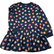 Load image into Gallery viewer, Girls Anko, fleece-lined sweater dress, hearts, GUC, size 7, L: 60cm