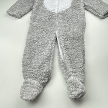 Load image into Gallery viewer, Unisex Baby Berry, soft fleece zip-up hooded romper, GUC, size 1,  