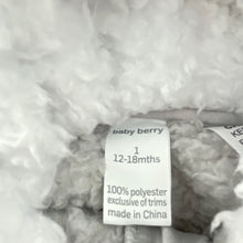 Load image into Gallery viewer, Unisex Baby Berry, soft fleece zip-up hooded romper, GUC, size 1,  