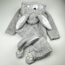 Load image into Gallery viewer, Unisex Baby Berry, soft fleece zip-up hooded romper, GUC, size 1,  