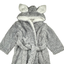 Load image into Gallery viewer, Unisex grey, soft fleece dressing gown / bath robe, no size, shoulder-cuff: 30cm, EUC, size 3,  