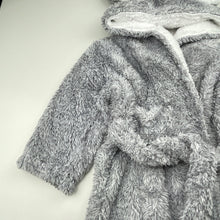 Load image into Gallery viewer, Unisex grey, soft fleece dressing gown / bath robe, no size, shoulder-cuff: 30cm, EUC, size 3,  