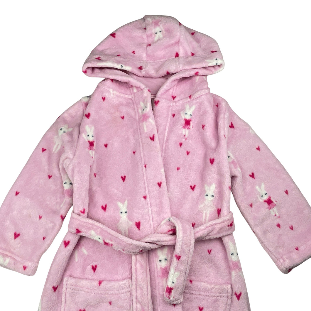 Girls Milkshake, fleece dressing gown / bath robe (small marks right sleeve), FUC, size 5,  