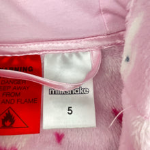 Load image into Gallery viewer, Girls Milkshake, fleece dressing gown / bath robe (small marks right sleeve), FUC, size 5,  