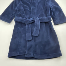 Load image into Gallery viewer, Unisex Brilliant Basics, navy fleece dressing gown / bath robe, EUC, size 2,  