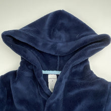 Load image into Gallery viewer, Unisex Brilliant Basics, navy fleece dressing gown / bath robe, EUC, size 2,  