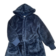 Load image into Gallery viewer, Boys Target, navy fleece dressing gown / bath robe, GUC, size 6,  