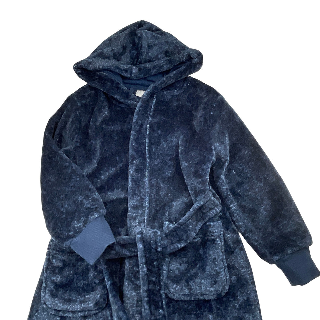 Boys Target, navy fleece dressing gown / bath robe, GUC, size 6,  