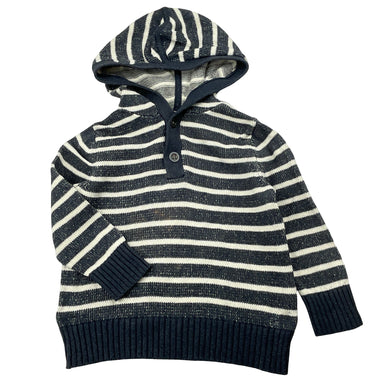 Boys GAP, knit cotton hoodie sweater (bleach marks on front), FUC, size 2,  