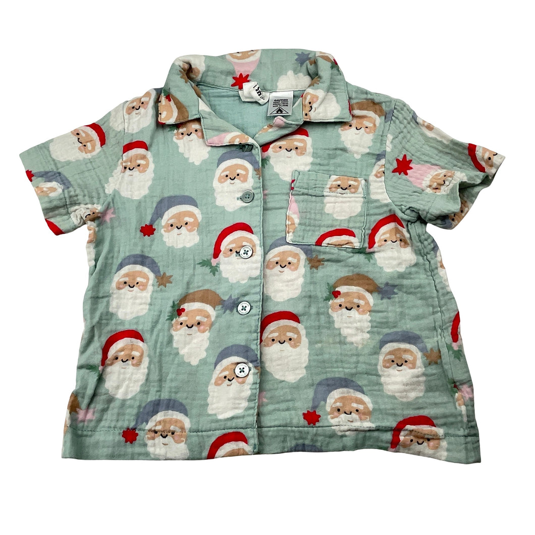 Unisex Cotton On, Christmas crinkle cotton pyjama top, EUC, size 4,  