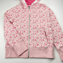 Load image into Gallery viewer, Girls Next, floral fleece-lined zip hoodie sweater, EUC, size 9,  