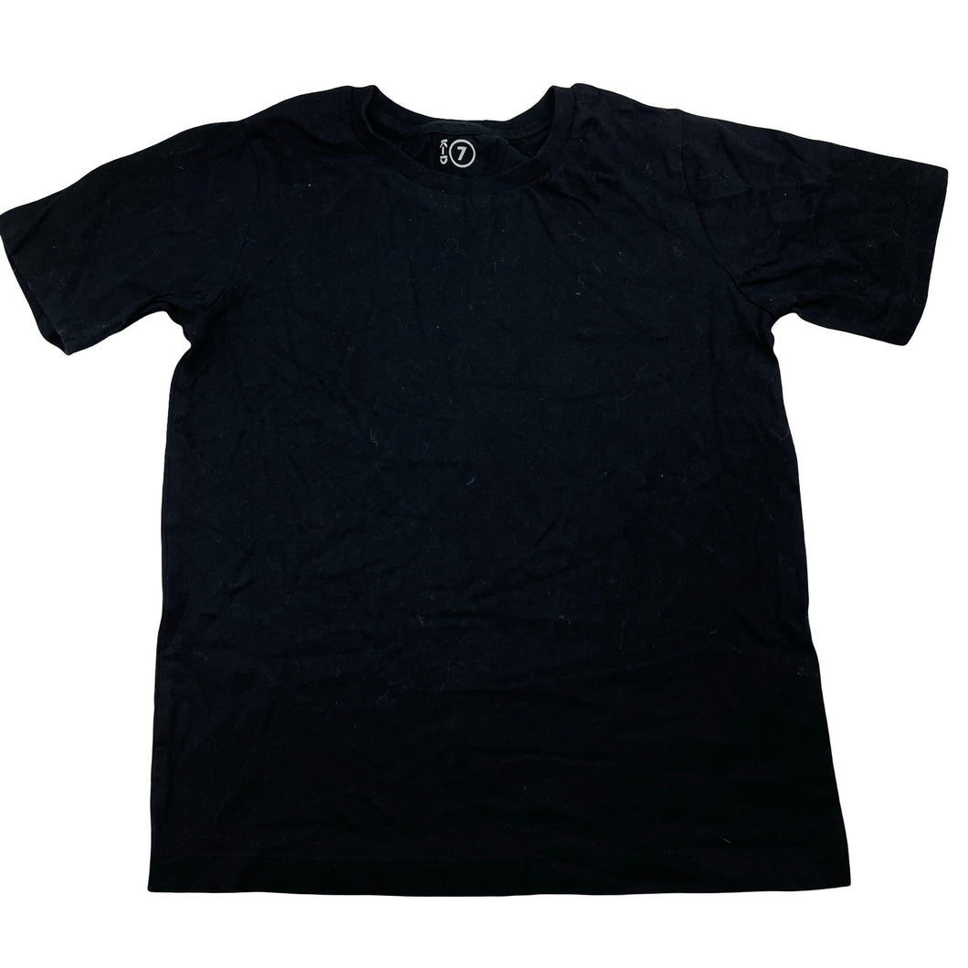 Unisex KID, black cotton tee / top, EUC, size 7,  