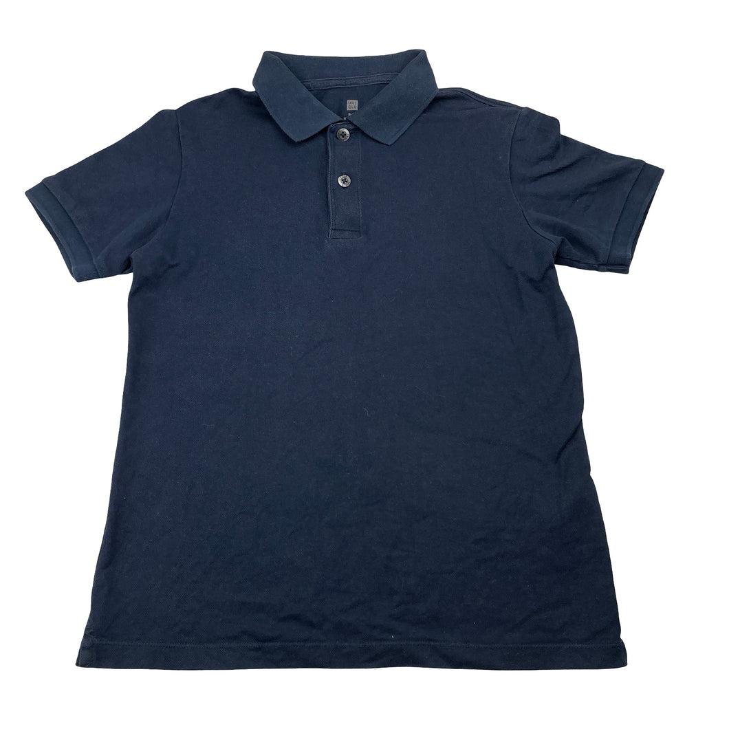 Boys UNIQLO, navy polo shirt top (wash fade), FUC, size 9-10,  