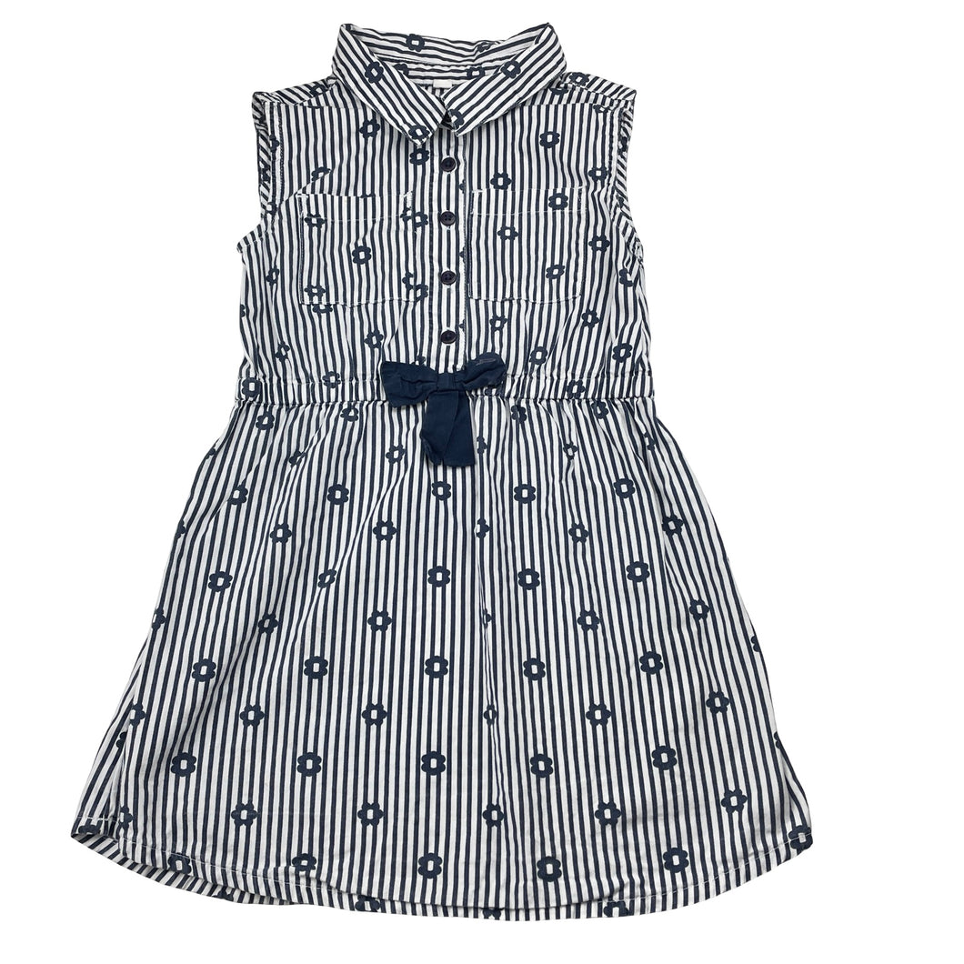 Girls lightweight, cotton shirt dress, no labels, armpit-armpit: 28cm (wash fade), FUC, size 4, L: 52cm