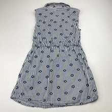 Load image into Gallery viewer, Girls lightweight, cotton shirt dress, no labels, armpit-armpit: 28cm (wash fade), FUC, size 4, L: 52cm