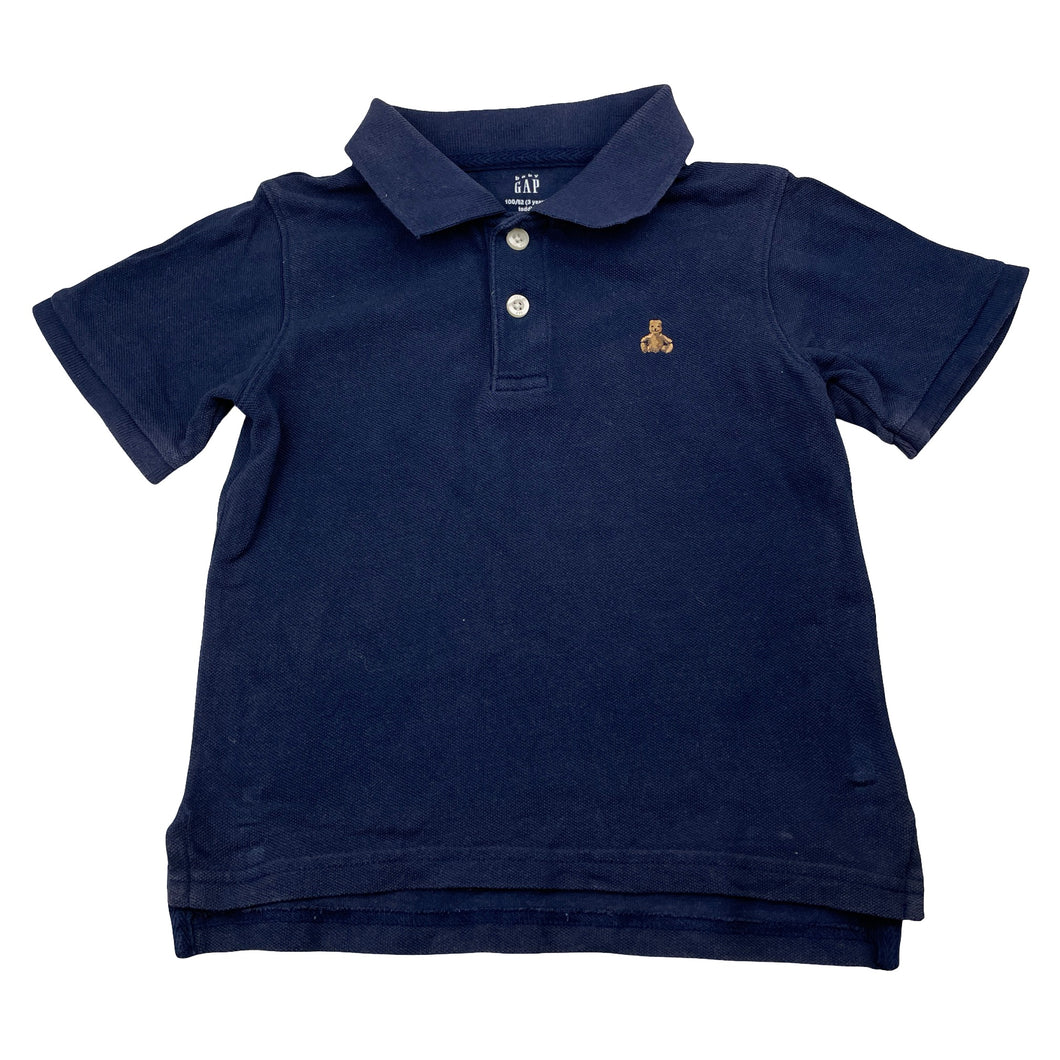 Boys GAP, navy cotton polo shirt top, GUC, size 3,  