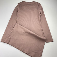 Load image into Gallery viewer, Girls Anko, ribbed stretchy long sleeve dress, FUC, size 10, L: 71cm