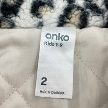 Load image into Gallery viewer, Girls Anko, lined fleece jacket (pilling on cuffs), FUC, size 2,  