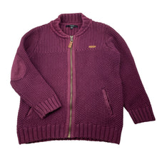Load image into Gallery viewer, Boys M&amp;S, chunky knit cotton zip-up sweater, GUC, size 5-6,  