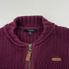 Load image into Gallery viewer, Boys M&amp;S, chunky knit cotton zip-up sweater, GUC, size 5-6,  