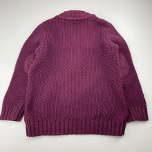 Load image into Gallery viewer, Boys M&amp;S, chunky knit cotton zip-up sweater, GUC, size 5-6,  