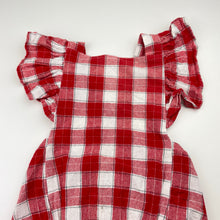 Load image into Gallery viewer, Girls Baby Berry, red &amp; white check cotton romper, NEW, size 1,  