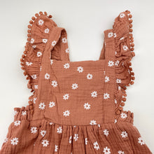 Load image into Gallery viewer, Girls Dymples, floral crinkle cotton romper, GUC, size 0,  