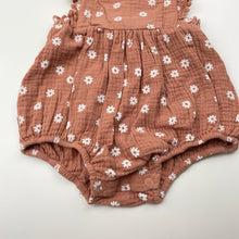 Load image into Gallery viewer, Girls Dymples, floral crinkle cotton romper, GUC, size 0,  