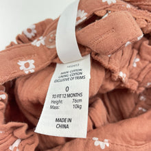 Load image into Gallery viewer, Girls Dymples, floral crinkle cotton romper, GUC, size 0,  