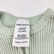 Load image into Gallery viewer, Unisex Baby Berry, ribbed stretchy zip romper, EUC, size 00000,  