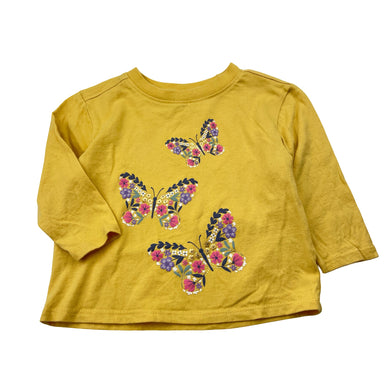 Girls Anko, cotton long sleeve tee / top, butterflies, FUC, size 1,  