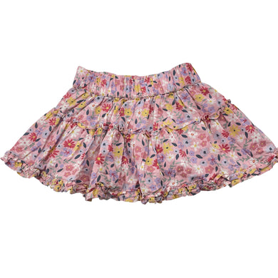 Girls Anko, lightweight floral cotton skirt, elasticated, GUC, size 1,  