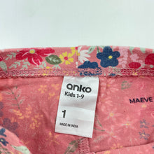 Load image into Gallery viewer, Girls Anko, stretchy floral leggings / bottoms, GUC, size 1,  
