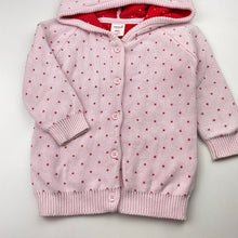Load image into Gallery viewer, Girls Seed, knitted cotton hooded cardigan (light marks cuffs), FUC, size 0,  